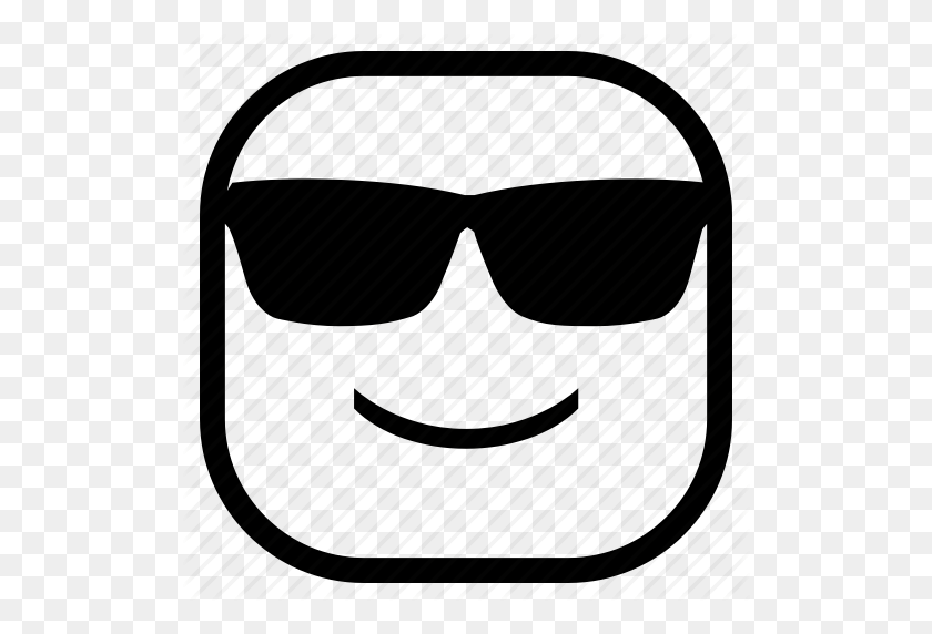512x512 Emoji, Emoticon, Gafas, Icono De Sonrisa - Gafas Emoji Png