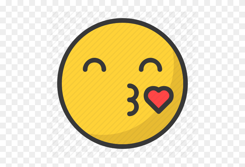 512x512 Emoji, Emoticon, Corazón, Enamorado, Icono De Beso - Corazón Emojis Png