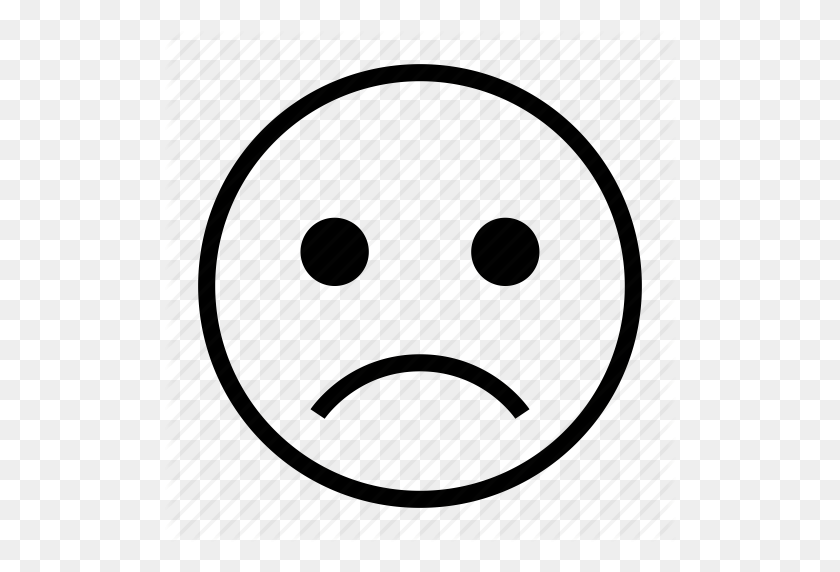 512x512 Emoji, Смайлик, Несчастный, Грустный, Несчастный, Неудовлетворенный Значок - Грустный Смайлик Png