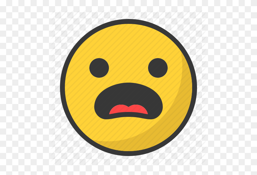 512x512 Emoji, Смайлик, Грустный, Испуганный, Удивленный Значок - Испуганный Смайлик Png