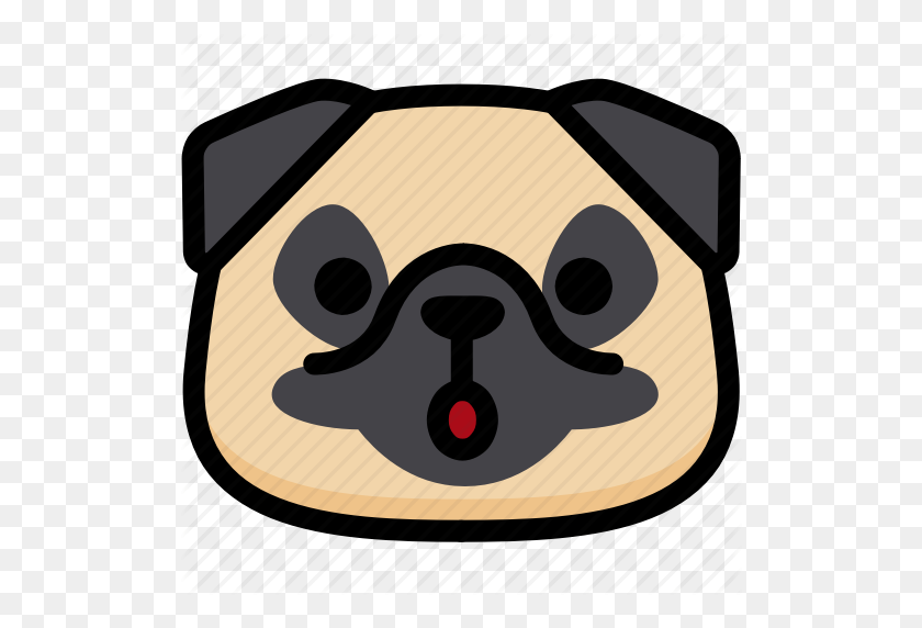 512x512 Emoji, Emotion, Expression, Face, Mouth, Open, Pug Icon - Pug Face Clipart
