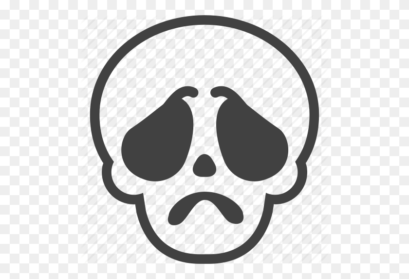 512x512 Emoji, Emotion, Face, Gloomy, Sad, Skull, Sorry Icon - Skull Emoji PNG