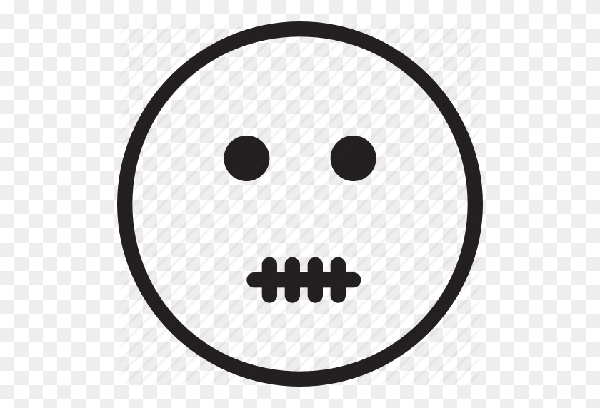 512x512 Emoji, Emociones, Labios, No, Smiley, Palabras, Icono De Zip - Labios Emoji Png