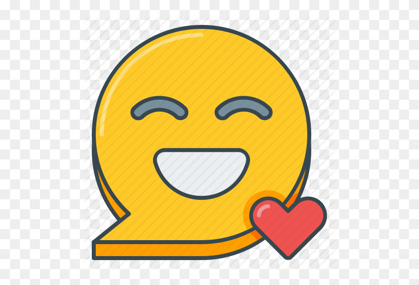 512x512 Emoji, Emoji, Felicidad, Feliz, Corazón, Amor, Sonrisa Icono - Emoji Emocionado Png