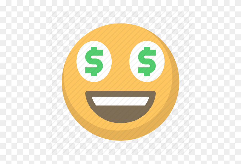 512x512 Emoji, Глаза, Лицо, Жадность, Деньги, Богатый Значок - Money Emoji Png