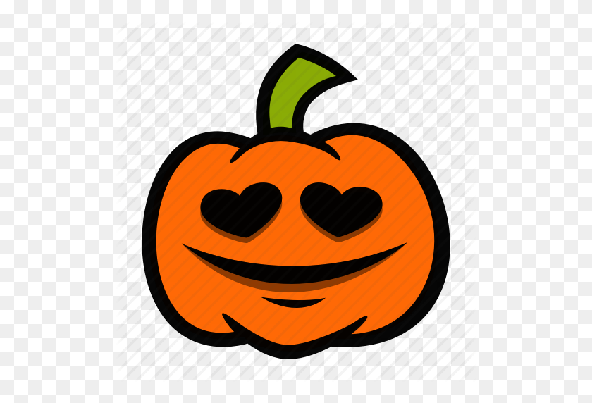 512x512 Emoji, Глаза, Хэллоуин, Сердце, Тыква - Тыквенный Emoji Png