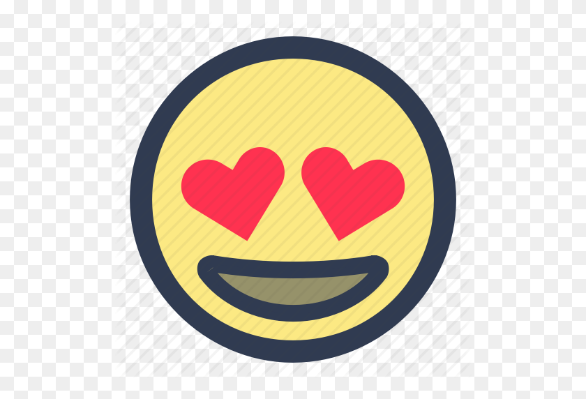 512x512 Emoji, Eyes, Heart Icon - Heart Eyes Emoji PNG