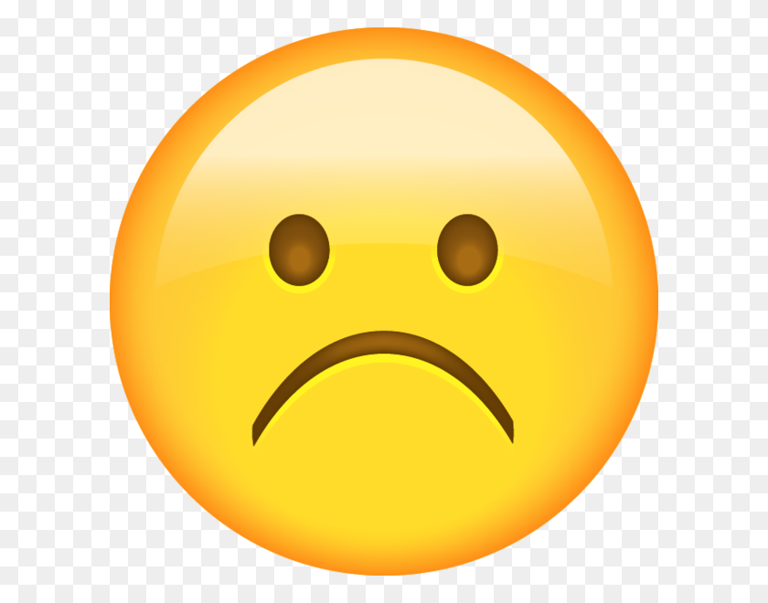600x600 Emoji Face Clipart Sad - Sad Smiley Face Clip Art