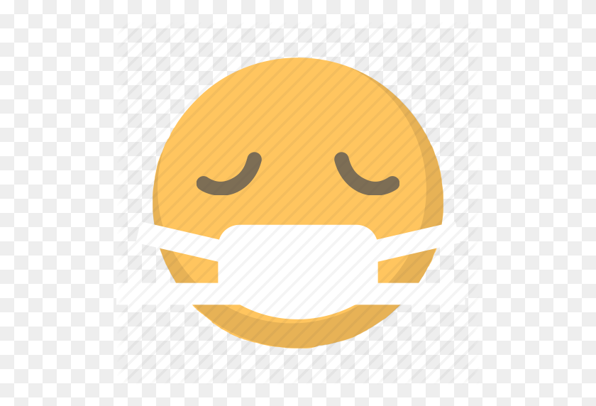 512x512 Emoji, Лицо, Грипп, Больной, Маска, Медицинский, Значок Больного - Больной Смайлик Png