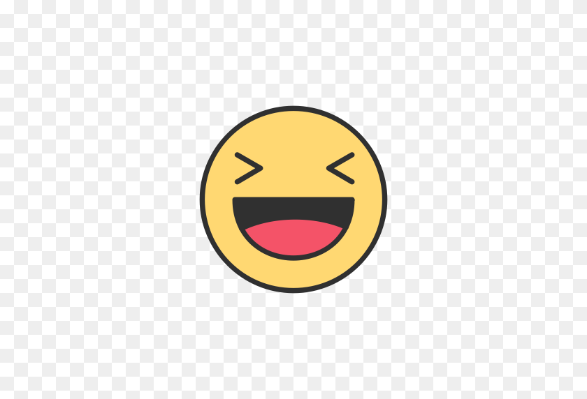 512x512 Emoji, Facebook, Emoji Riendo, Icono De Reacción - Smiley Emoji Png