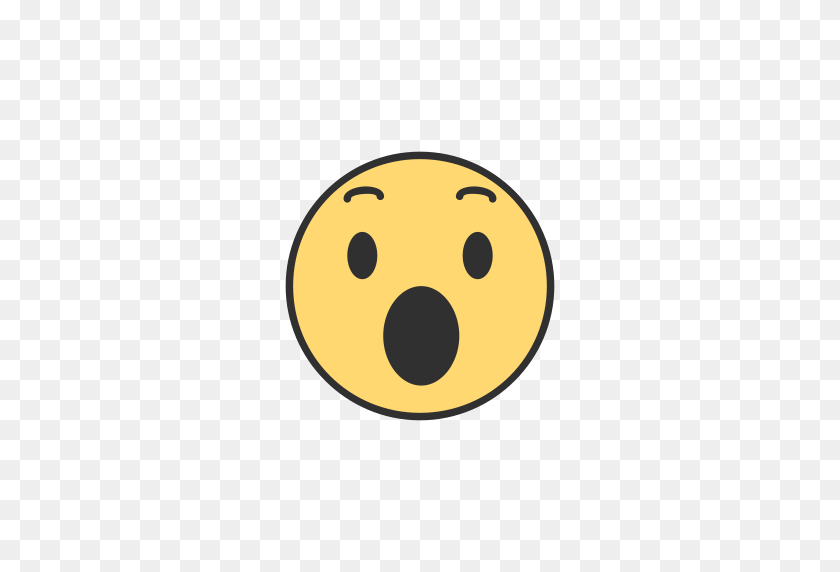 512x512 Emoji, Facebook, Реакция, Значок Шокирован Emoji - Реакция Png