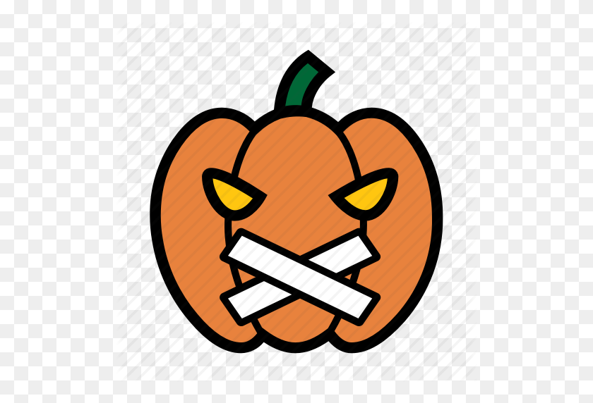 512x512 Emoji, Halloween, Jack O Lantern, Pumpkin, Quiet, Silence, Smiley Icon - Шшш Смайлики Png