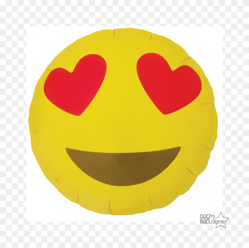 1000x1000 Emoji Heart Eyes In Northstar Balloons - Heart Eyes Emoji PNG
