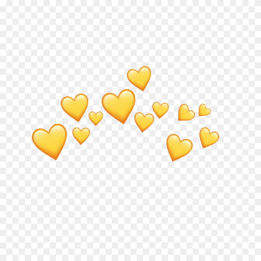 2289x2289 Emoji Heart Hearts Crown Yellow Tumblr - Желтое Сердце Клипарт