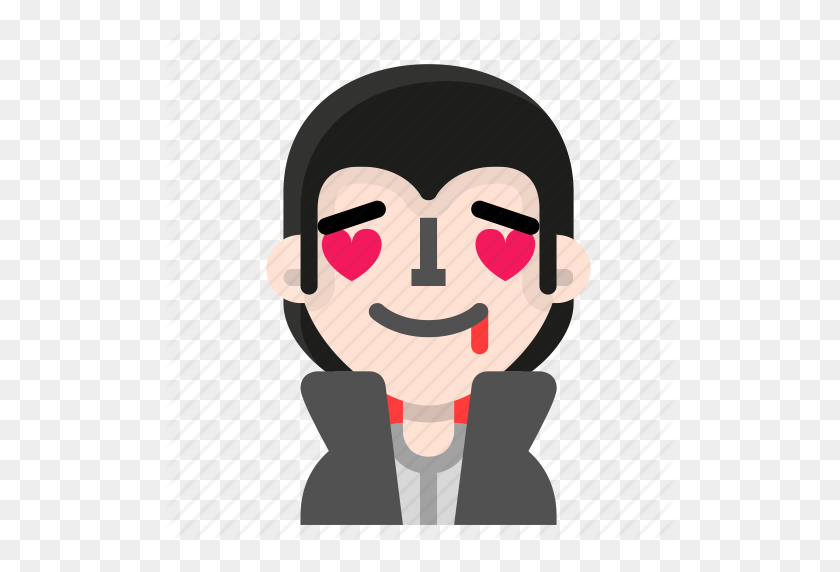 512x512 Emoji, In, Love, Vampire Icon - Makeup Emoji PNG