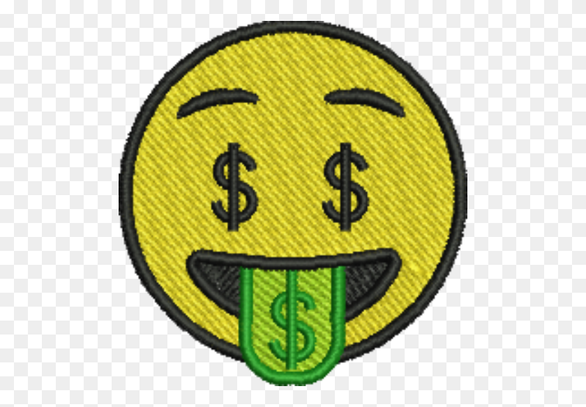 500x524 Emoji Money Tongue Iron On Patch - Money Emoji PNG