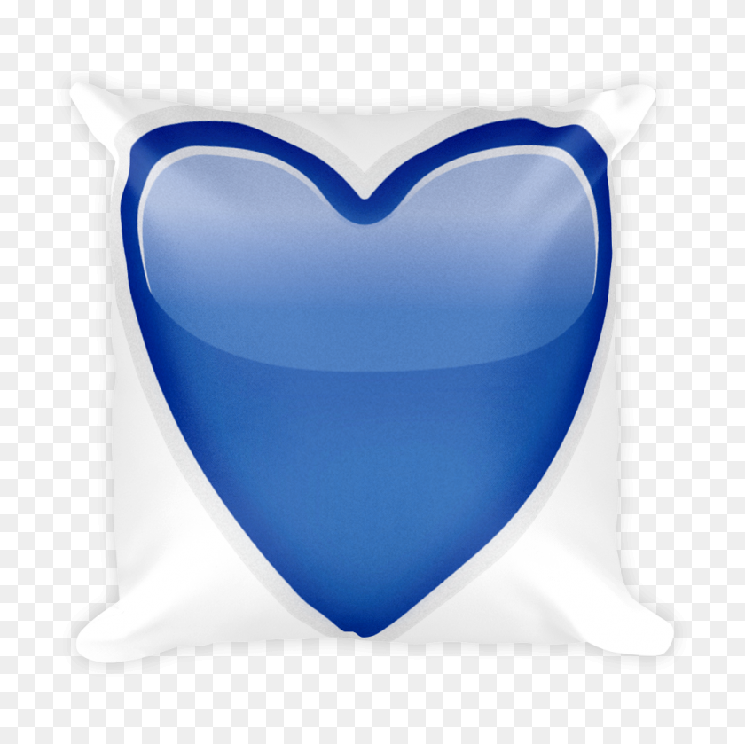 1000x1000 Подушка Emoji - Голубое Сердце Emoji Png