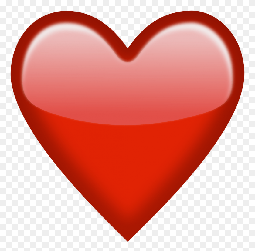 1009x995 Emoji Red Heart Png Clipart - Red Heart Emoji PNG