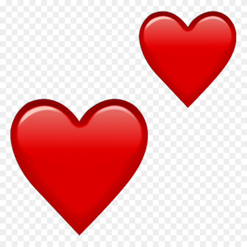 1024x1024 Emoji Red Hearts Png Double - Red Heart Emoji PNG
