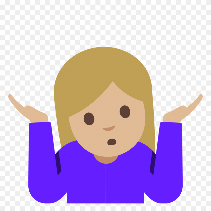 2000x2000 Emoji Shrug Woman - Shrug Clipart
