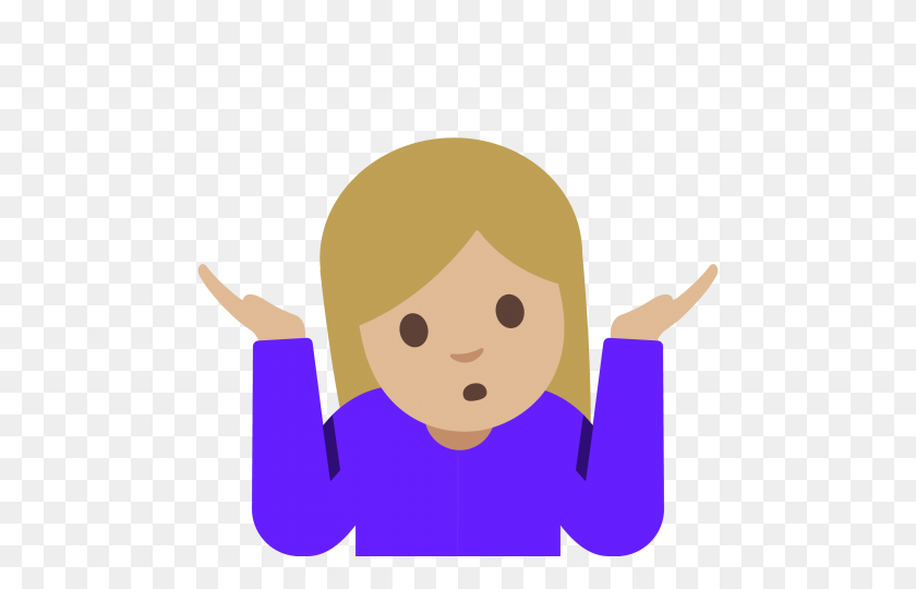 480x480 Emoji Shrug Woman Png - Shrug Emoji PNG