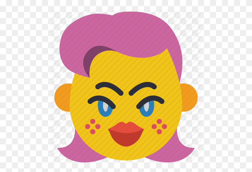 512x512 Emojis, Девушка, Поцелуй, Губы, Значок Смайлика - Поцелуй Emoji Клипарт