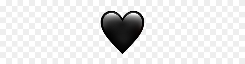 160x160 Emojis Png Black Heart On Apple Ios - Heart Emojis PNG