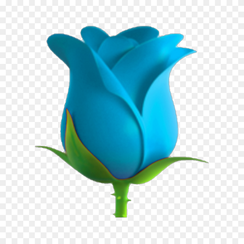 1773x1773 Emojisticker Emoji Blueemoji Blue Rose Flower Bluerose - Blue Rose PNG