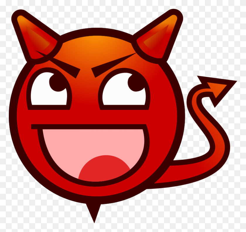 800x749 Emoticon Devil Horns Group With Items - Devil Tail Clipart