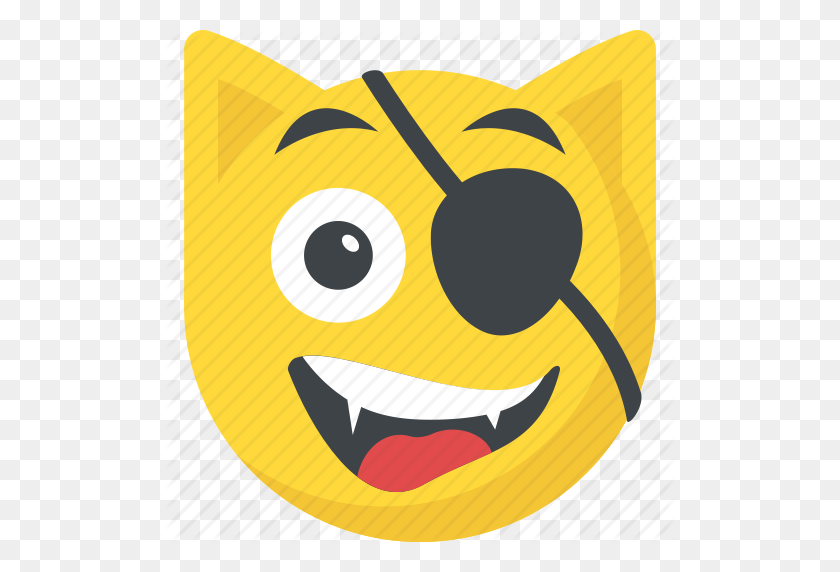 512x512 Emoticon, Parche En El Ojo, Riendo, Pirata Emoji, Icono De Smiley - Clipart De Parche En El Ojo De Pirata