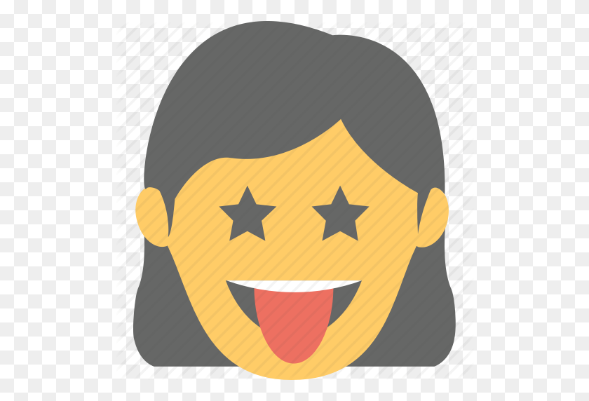 512x512 Emoticon, Girl Emoji, Jolly, Naughty, Smiley Icon - Girl Emoji PNG