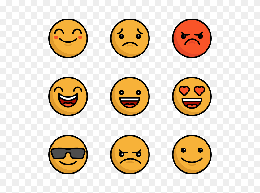 600x564 Наборы Смайликов - Emoji Faces Png