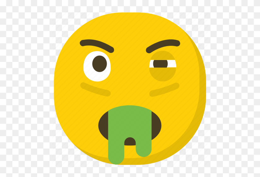 512x512 Emoticon, Nauseated Emoji, Puke Face, Smiley, Vomit Emoji Icon - Puke Emoji PNG