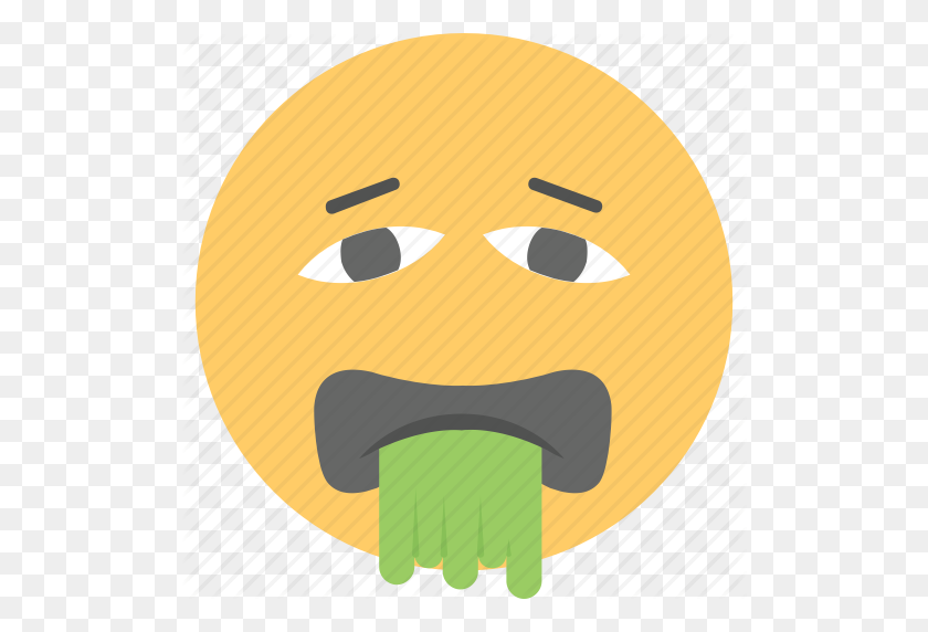 512x512 Emoticon, Nauseated, Puke Emoji, Throw Up, Vomiting Face Icon - Puke Emoji PNG