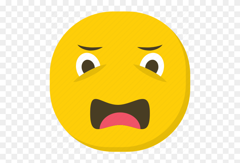 512x512 Emoticon, Sad Emoji, Sad Face, Smiley, Worried Face Icon - Worried Emoji PNG