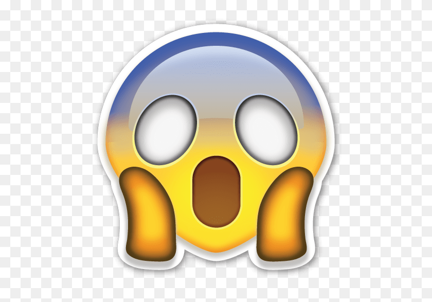 507x527 Emoticon Scared Transparent Png - Shocked Emoji PNG