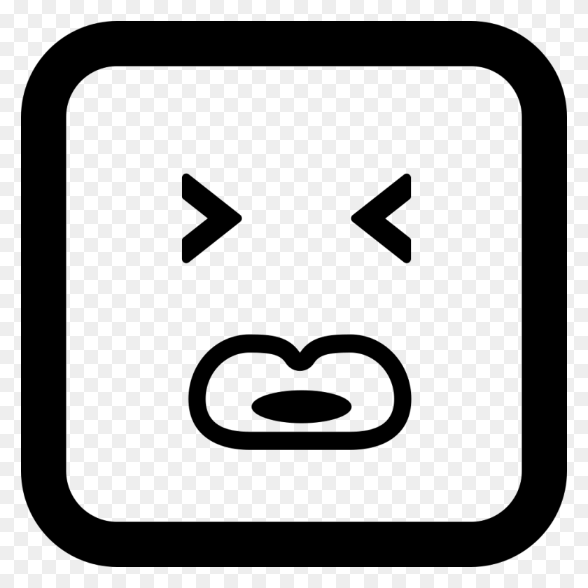 980x980 Emoticon Square Face With Closed Eyes And Big Lips Png Icon - Big Eyes PNG