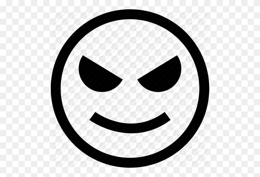 512x512 Emotion, Evil, Face, Faces, Smile Icon - Evil Smile PNG