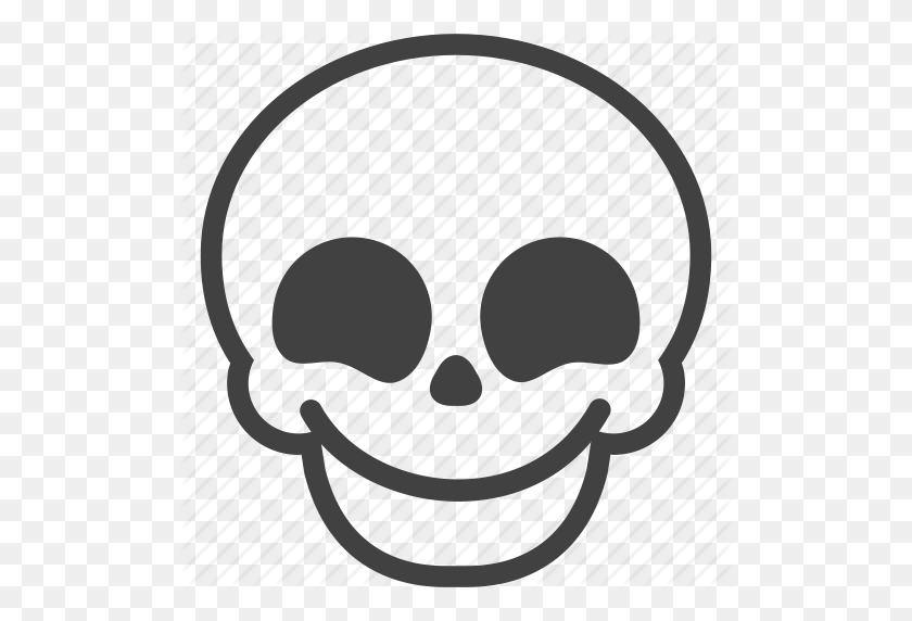 512x512 Emotion, Expression, Face, Happy, Skull, Smile, Smiley Icon - Skull Clipart Black And White