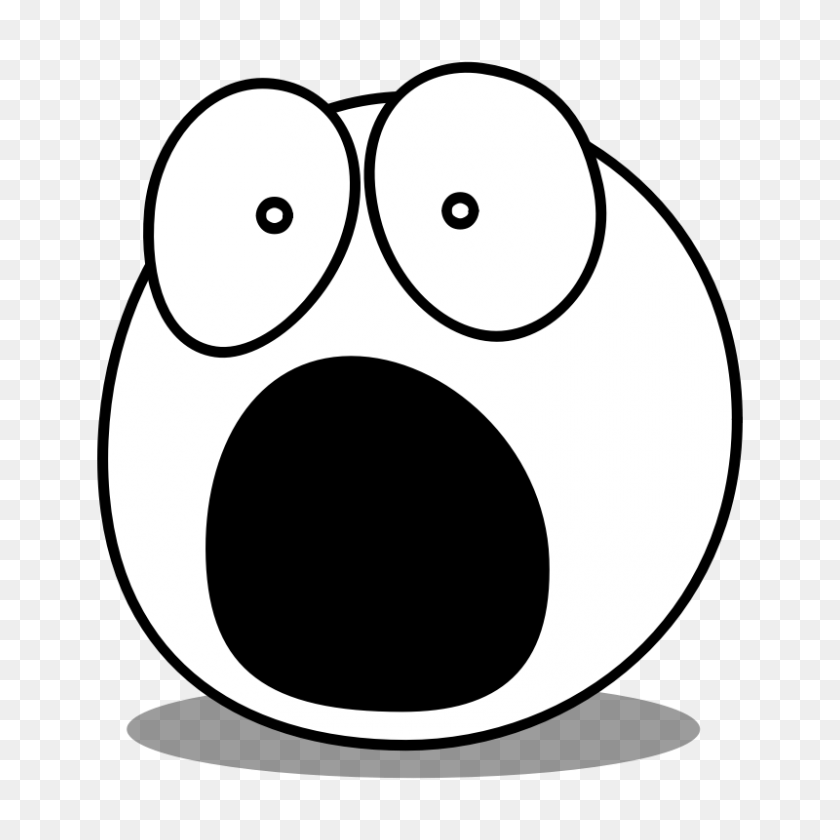 800x800 Emotions Clipart Horrified - Smiley Face Clip Art Black And White