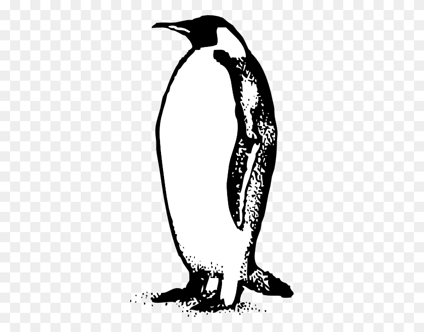324x598 Императорский Пингвин, Черно-Белый Клипарт - Пингвин, Черно-Белый Клипарт