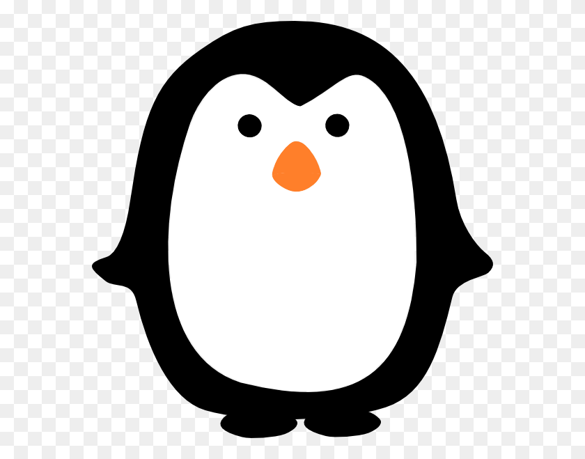576x599 Императорский Пингвин Клипарт Черно-Белый - Императорский Пингвин Клипарт