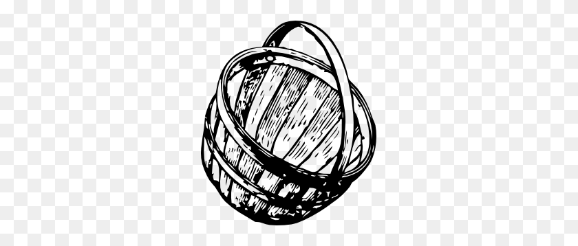 255x298 Empty Basket Clip Art - Basket Black And White Clipart