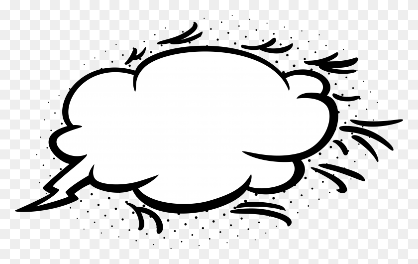 5757x3473 Empty Comic Bubbles Cloud Clipart Png Image Download - Comic PNG