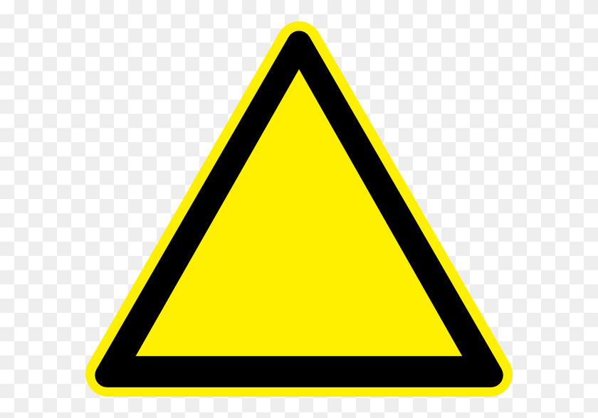600x528 Empty Yellow Triangle Png, Clip Art For Web - Triangle Clipart