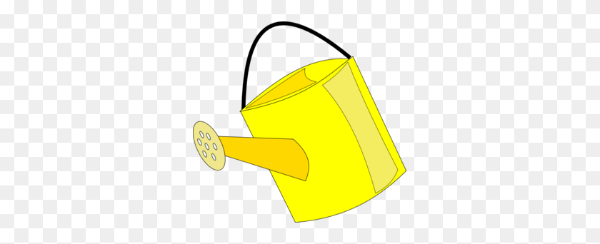 299x282 Empty Yellow Watering Can Clip Art - Watering Flowers Clipart