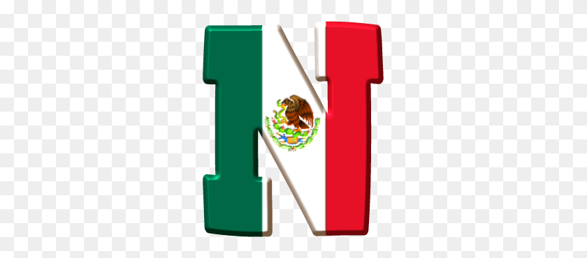 259x310 En Alfabeto Con Bandera Mexicana - Бандера Мексика Png