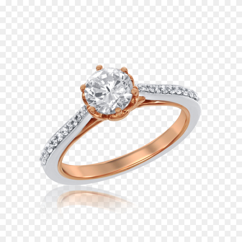 1000x1000 Enchanted Disney's White And Rose Gold Diamond Belle - Engagement Ring PNG