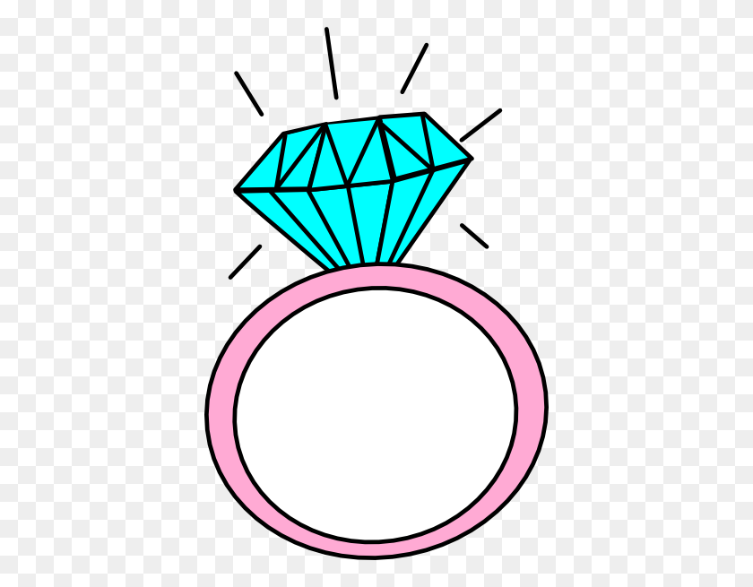 384x595 Engagement Ring Cartoon Clip Art In The Wedding Bridal Shower - Ring Clipart