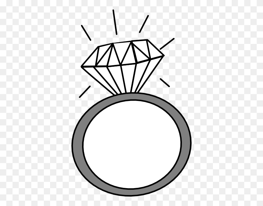 384x597 Engagement Ring Clip Art - Black Diamond Clipart